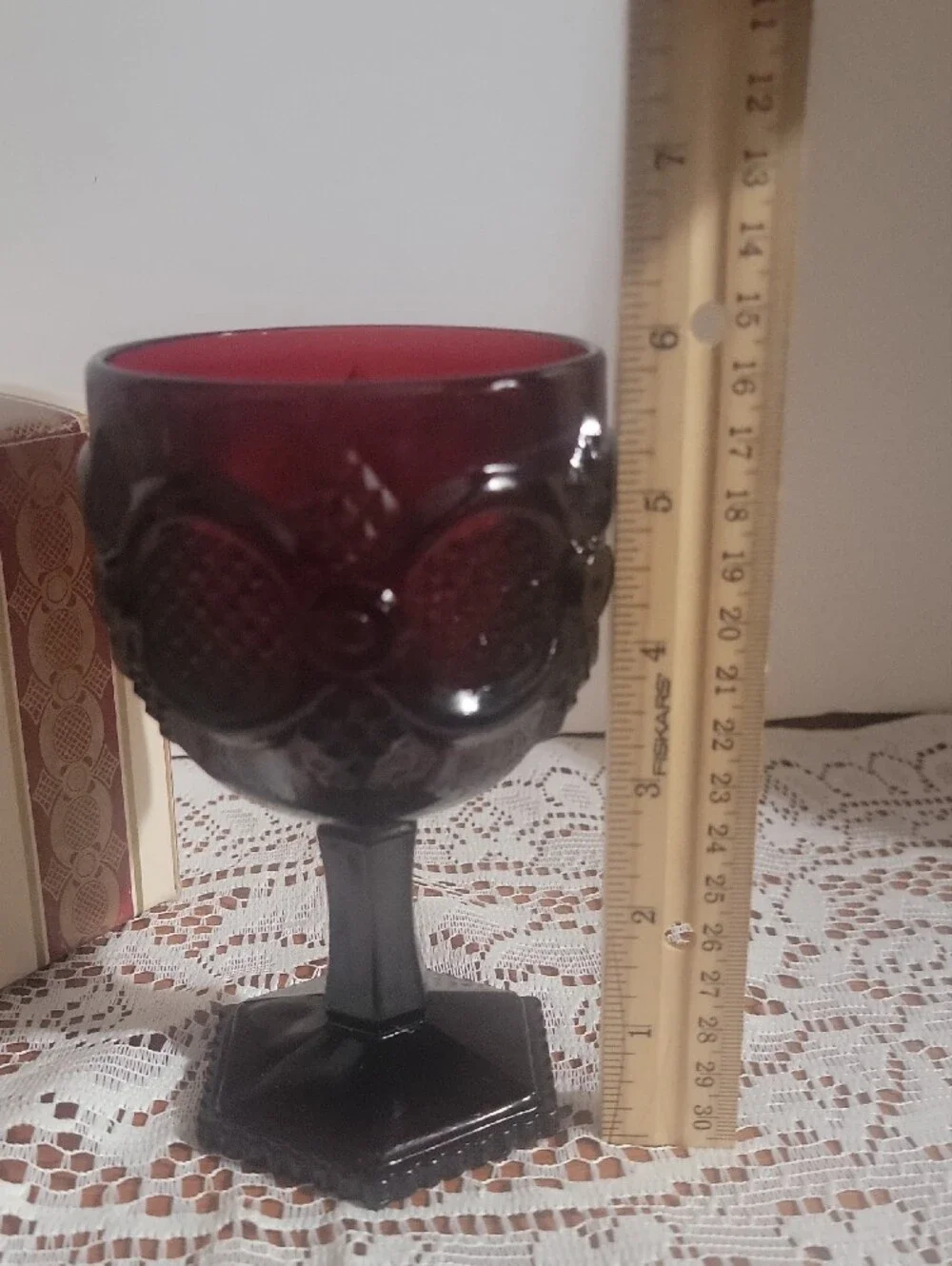 Avon 1876 Cape Cod Water Goblet Ruby Red